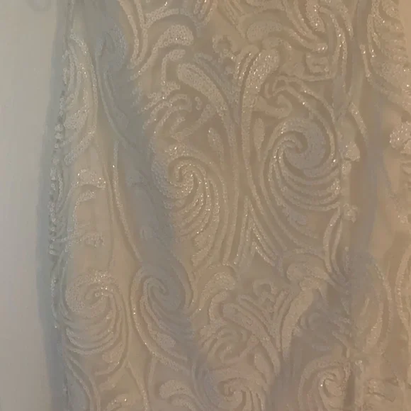 NWT Madina White Sequin One-Shoulder Bodycon Mini Dress - Picture 11 of 11